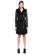 Mackage Dale-F4 Long Black Winter Wool Coat With Leather Sleeves - Lyst