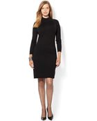 Lauren by Ralph Lauren Plus Size Turtleneck Wool Dress - Lyst
