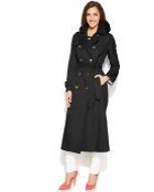 London Fog Hooded Double-Breasted Maxi Trench Coat - Lyst