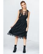 Kimchi Blue Sheer Lace Bodice Midi Dress - Lyst