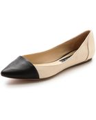 Steven By Steve Madden Ella Captoe Flats Blackwhite - Lyst