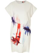 MSGM Face Print Shift Dress - Lyst