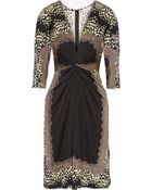 Issa Gathered Silk-Jersey Dress - Lyst