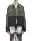 Harvey Faircloth Colorblock Twill Army Jacket - Lyst