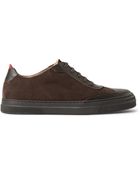 Oliver Spencer Suede and Embossed-leather Sneakers - Lyst
