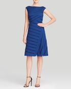Adrianna Papell Dress - Cap Sleeve Mesh Stripe - Lyst