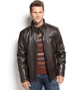 Marc New York Smooth Leather Moto Jacket - Lyst