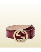 Gucci Belt With Interlocking G Buckle - Lyst