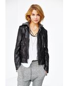 Doma Bianca Hooded Leather Bomber Jacket - Lyst