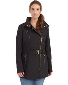 MICHAEL Michael Kors Belted Asymetrcial Jacket - Lyst