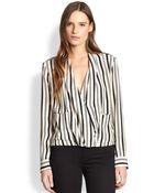 By Malene Birger Stripe A Pose Silk Blouse - Lyst
