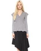 McQ by Alexander McQueen Felted Cardigan - Grey Melange - Lyst