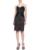 Marchesa Strapless Lace Cocktail Dress - Lyst