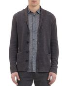 John Varvatos Shawl-Collar Tweed Cardigan - Lyst