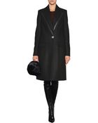 Versace Wool-Cashmere Coat With Leather Trim - Lyst