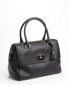 Mulberry Black Textured Leather Top Handle Satchel - Lyst