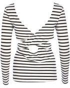 River Island White Stripe Wrap Back Fitted Top - Lyst