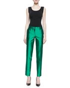 Michael Kors Samantha Slim Shantung Pants - Lyst