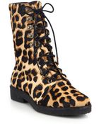 Diane von Furstenberg Ace Leopard-Print Calf Hair Ankle Boots - Lyst