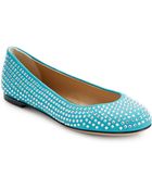 Giuseppe Zanotti Suede Embellished Ballet Flats - Lyst