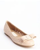 Ferragamo Quartz Leather 'Varina' Bow Tie Accent Ballet Flats - Lyst