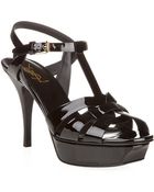 Saint Laurent Tribute Patent Sandal - Lyst