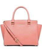 Michael Kors Selma Saffiano Leather Medium Satchel - Lyst