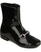 Gucci Patent Leather Horsebit Detail Boots - Lyst