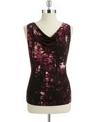 Calvin Klein Cowl Neck Forest Shell - Lyst