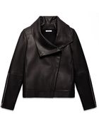 Helmut Lang Petal Leather High Collar Jacket - Lyst