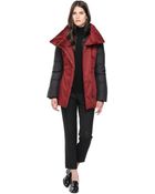 SOIA & KYO Elsie Oxblood Down Coat With High Collar - Lyst