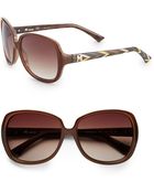 Missoni Square Brown 58Mm Printed Temple Sunglasses - Lyst