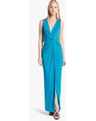 Halston Draped Jersey Gown - Lyst