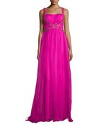 Badgley Mischka Bead-Embellished Organza Gown - Lyst