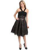 Sue Wong Neck Dress Lace Skirt - Lyst