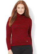 Lauren Ralph Lauren Plus Metallic Stripe Turtleneck Sweater - Lyst