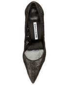 Manolo Blahnik Bb Laser-Cut Leather Pump - Lyst