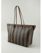 Fendi Pequin 'Roll' Tote Bag - Lyst