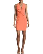 Halston Heritage Twisted Jersey Halter Dress - Lyst