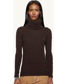 Ralph Lauren Black Label Cabled Cashmere Turtleneck - Lyst