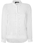 The Kooples Polka Dot Blouse With Front Ruffle - Lyst