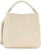 Ivanka Trump Ostrich-Embossed Leather Hobo Bag - Lyst
