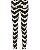 Balmain Chevron-Print Slim-Leg Jeans - Lyst