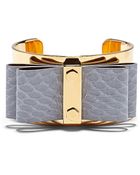 Vince Camuto Snake Leather Bow Cuff - Lyst