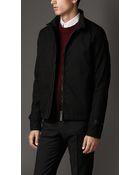 Burberry Leather Trim Cotton Gabardine Blouson - Lyst