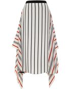TOME Variegated Striped Silk Draped Skirt - Lyst