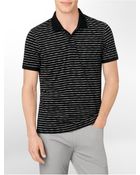 Calvin Klein Ck One Slim Fit Space Dye Striped Polo Shirt - Lyst