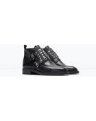 Zara Studded Leather Ankle Boot - Lyst