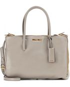 Miu Miu Leather Tote - Lyst