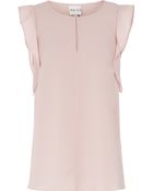 Reiss Gabriel Ruffle Shoulder Top - Lyst